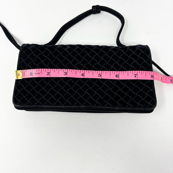 Bottega Veneta Intrecciato Knot Top Handle Black Suede Velvet Crossbody Bag - Picture 14 of 16